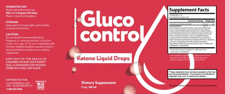 Gluco Control Product Label